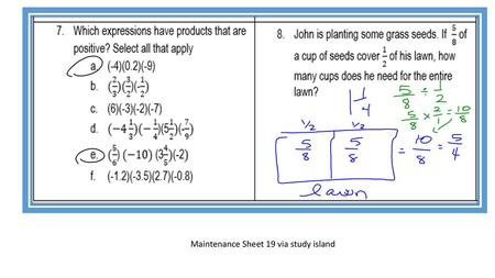 Maintenance Sheet 19 via study island