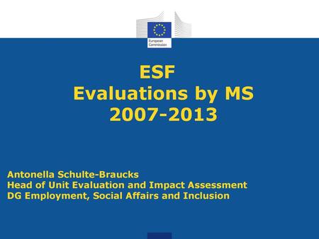 ESF Evaluations by MS Antonella Schulte-Braucks