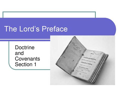 Doctrine and Covenants Section 1