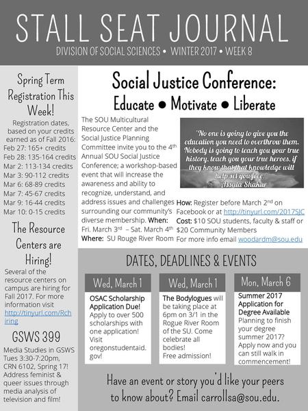 Social Justice Conference: Educate ● Motivate ● Liberate