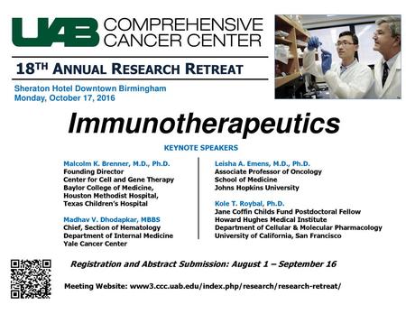 Immunotherapeutics 18th Annual Research Retreat