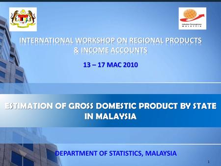 INTERNATIONAL WORKSHOP ON REGIONAL PRODUCTS & INCOME ACCOUNTS