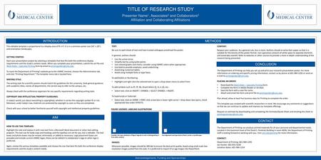 TITLE OF RESEARCH STUDY