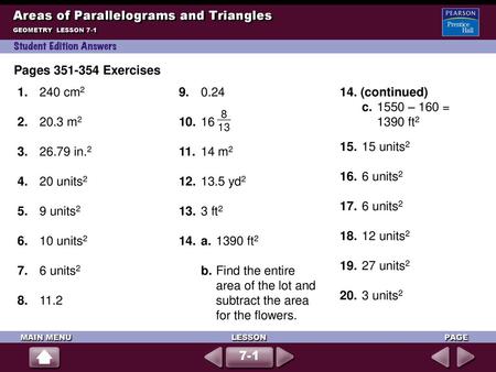 Areas of Parallelograms and Triangles