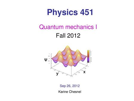 Quantum mechanics I Fall 2012