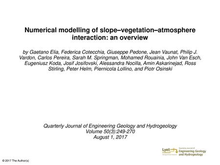 Quarterly Journal of Engineering Geology and Hydrogeology