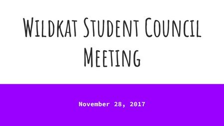 Wildkat Student Council Meeting