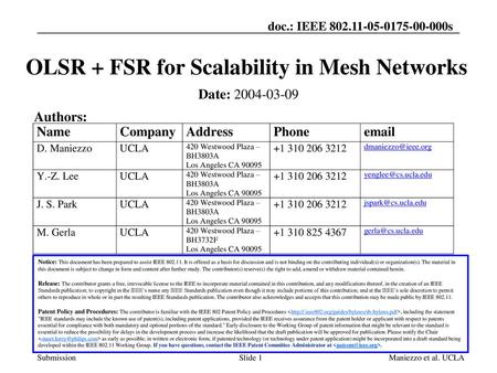 OLSR + FSR for Scalability in Mesh Networks