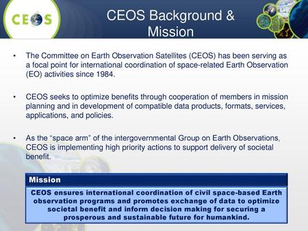 CEOS Background & Mission