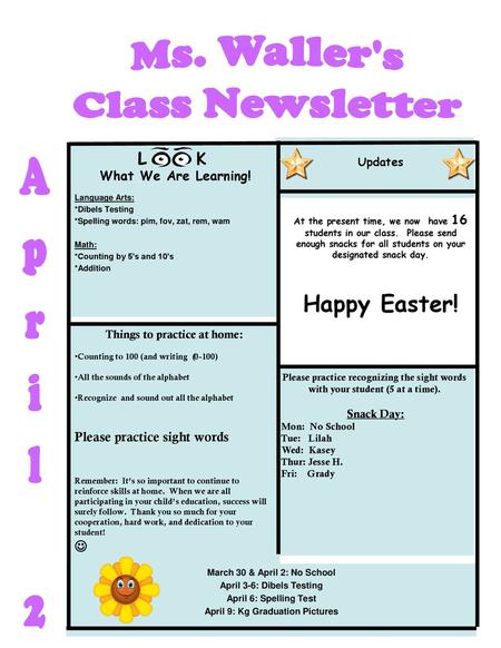 Ms. Waller's Class Newsletter