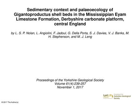 Proceedings of the Yorkshire Geological Society