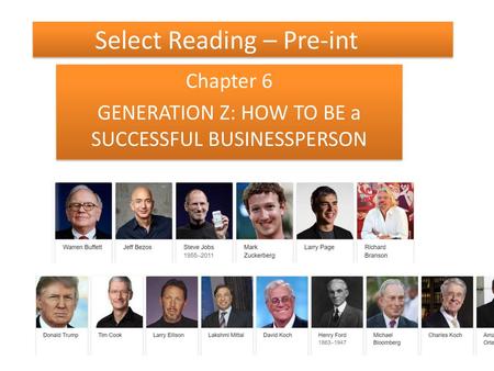 Select Reading – Pre-int