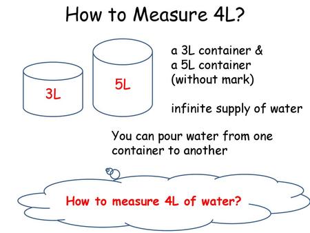 How to measure 4L of water?