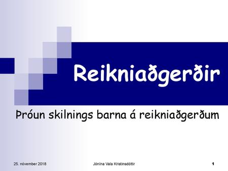 Þróun skilnings barna á reikniaðgerðum