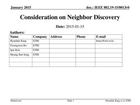 Consideration on Neighbor Discovery