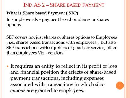 Ind AS 2 – Share based payment