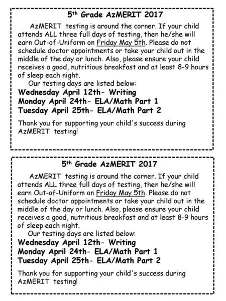 5th Grade AzMERIT th Grade AzMERIT 2017