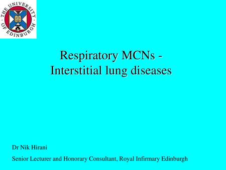 Respiratory MCNs - Interstitial lung diseases