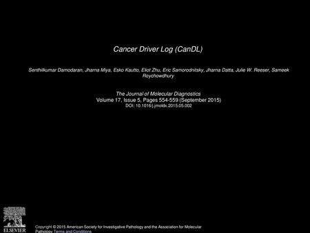 Cancer Driver Log (CanDL)