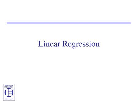 Linear Regression.