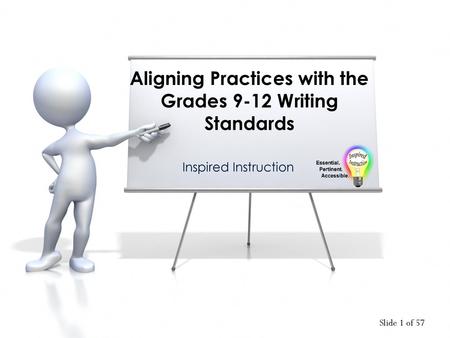 Aligning Practices with the Grades 9-12 Writing Standards