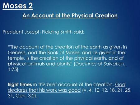 An Account of the Physical Creation