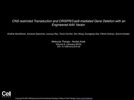 Molecular Therapy - Nucleic Acids