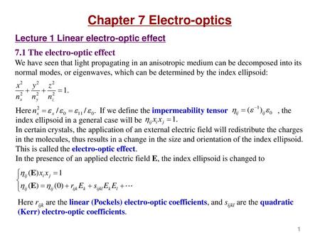 Chapter 7 Electro-optics