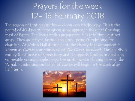 Prayers for the week February 2018