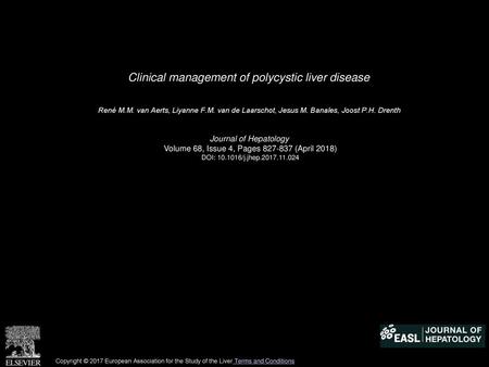 Clinical management of polycystic liver disease