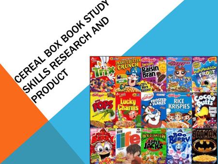 Cereal Box Book Study Skills Research and product