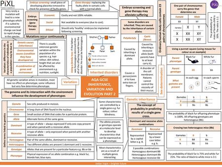 AQA GCSE INHERITANCE, VARIATION AND EVOLUTION PART 2