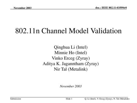 802.11n Channel Model Validation