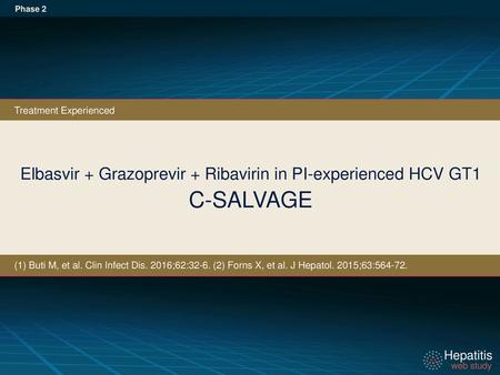 Elbasvir + Grazoprevir + Ribavirin in PI-experienced HCV GT1 C-SALVAGE