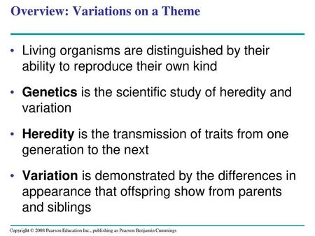 Overview: Variations on a Theme