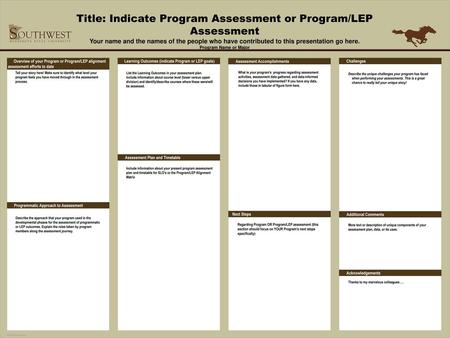 Title: Indicate Program Assessment or Program/LEP Assessment