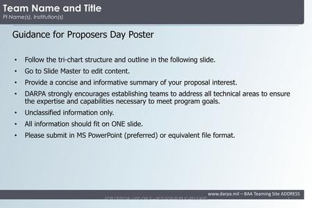 Guidance for Proposers Day Poster