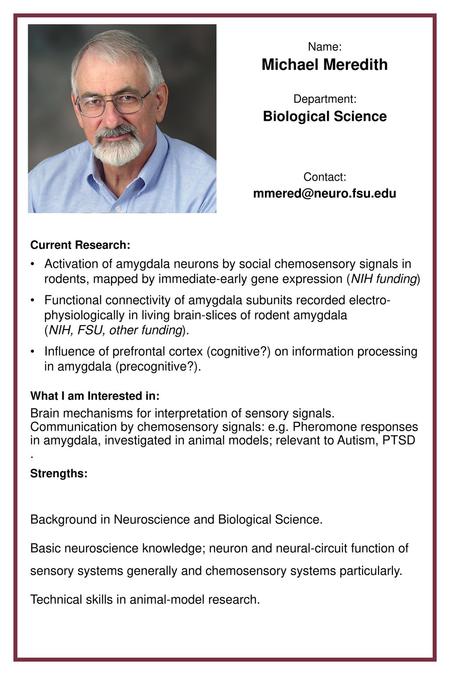 Michael Meredith Biological Science