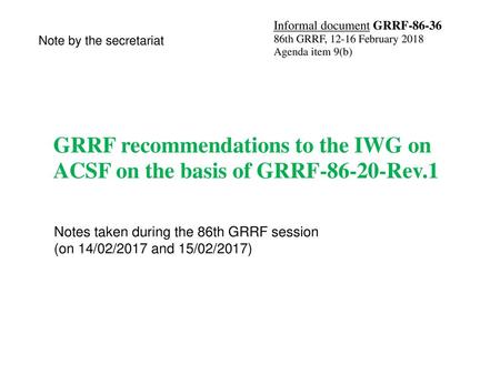 Informal document GRRF-86-36