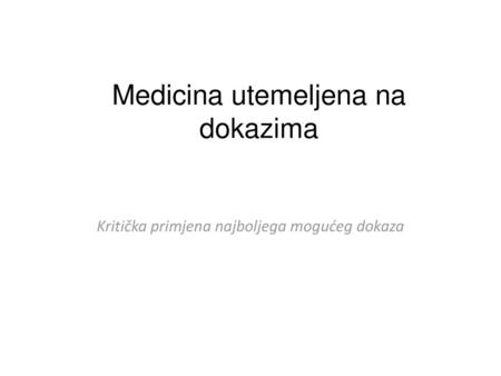 Medicina utemeljena na dokazima