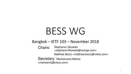 Bangkok – IETF 103 – November 2018