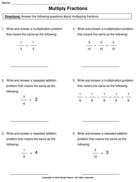 Multiply Fractions Name: _________________________________