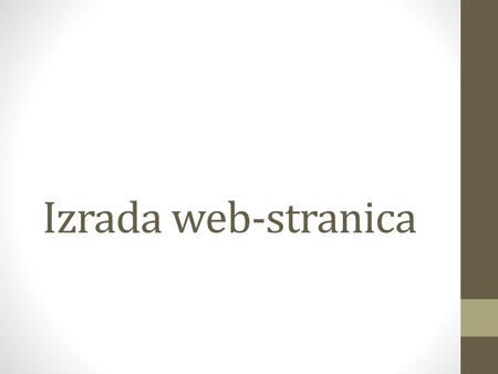 Izrada web-stranica.