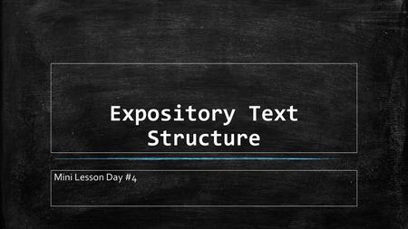 Expository Text Structure