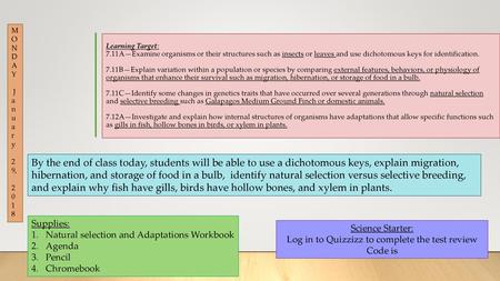 Log in to Quizzizz to complete the test review