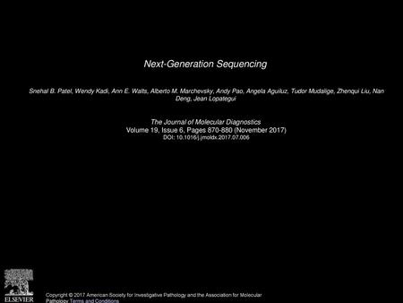 Next-Generation Sequencing