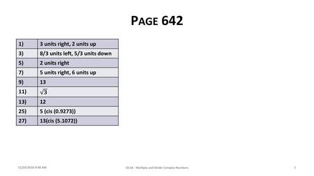 10.3A - Multiply and Divide Complex Numbers