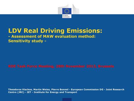 RDE Task Force Meeting, 28th November 2013, Brussels