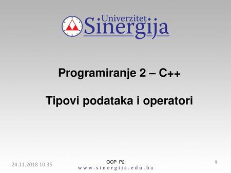 Tipovi podataka i operatori