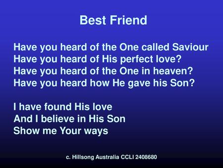 c. Hillsong Australia CCLI